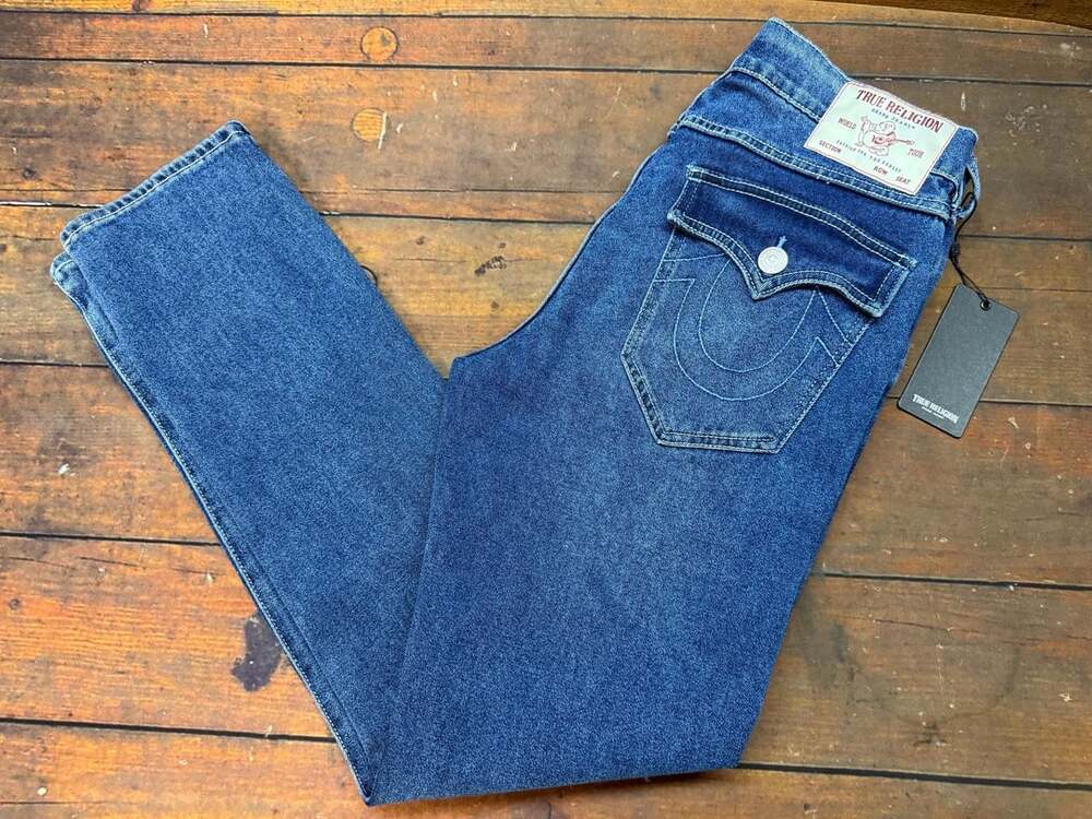 True Religion Geno Flap Pocket Jeans Blue Denim New With Tags Sz 30